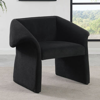 Upholstered Accent Chair With Sloped Arms, Black