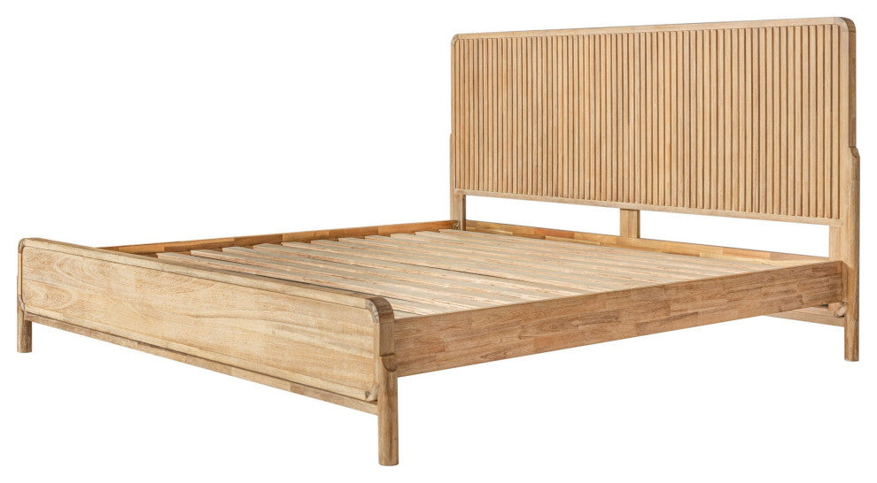 Modrest Mikala Modern Natural Oak Bed, Eastern King