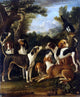 John Wootton Hounds and a Magpie, 20"x25" Gallery Wrapped Canvas Print