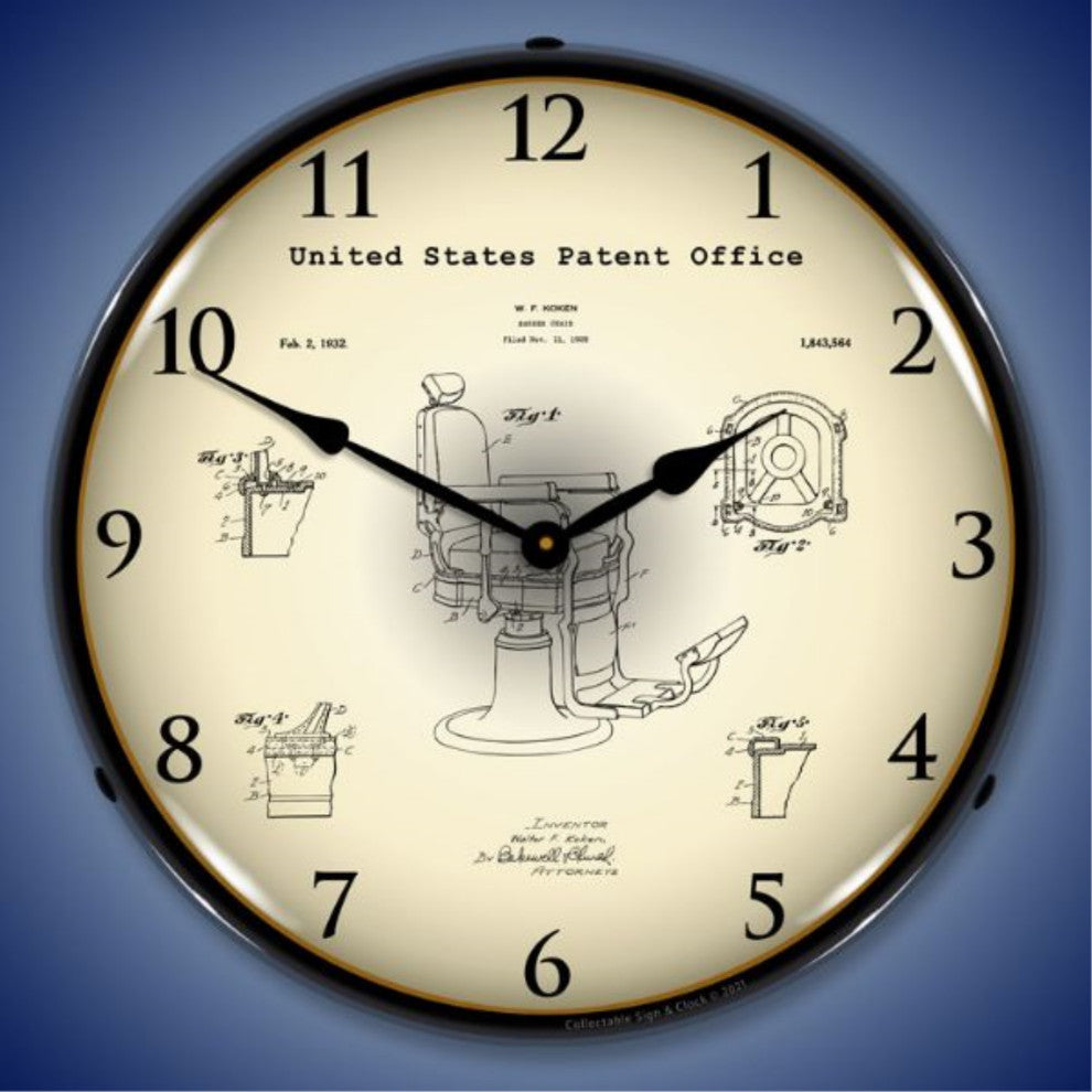 2103234 Koken Barber's Chair 1929 Patent Clock