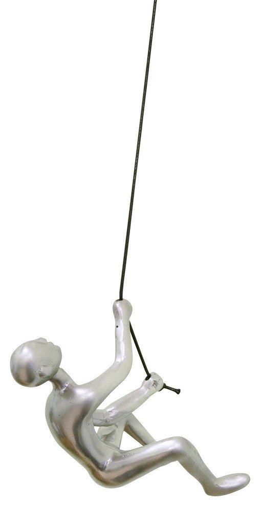 The Climbing Man Wall Art Sculpture, SILVER!!! Hanging Wall Art