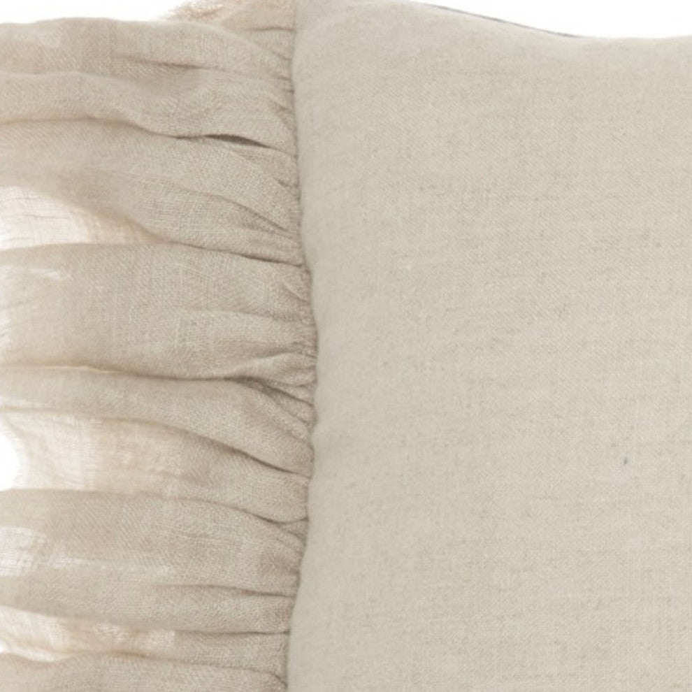Wide Tasseled Marble Pink Lumbar Pillow