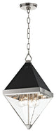 Coltrane 4 Light Pendant, Polished Nickel Finish, Clear Acrylic