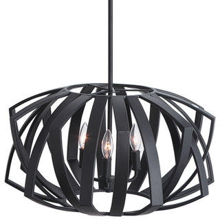 Uttermost 22137 Thales Mid-Century Modern 22"W Designer Pendant - Matte Black
