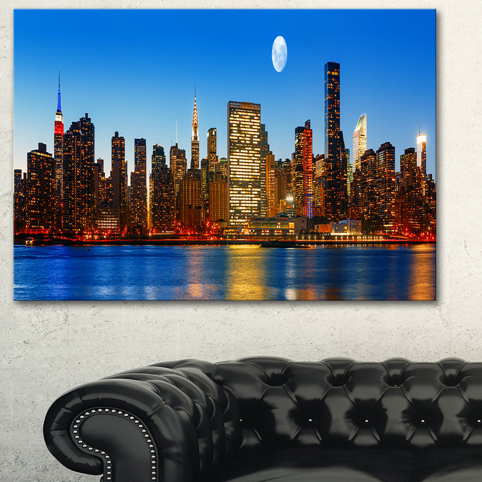 "Late Evening NYC Skyline Panorama" Canvas Print