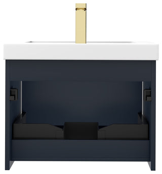 Floating Bathroom Vanity with Sink, Wall Mounted Vanity, Blue, 24" W/ Sink