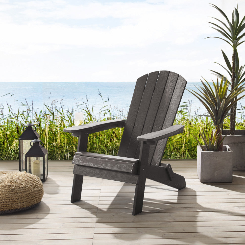 Inspired Home Colston Outdoor Chair, Weather Resistant, Black