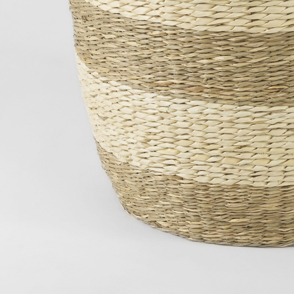 Set of Two Round Wicker Storage Baskets