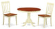 3 Pc Set, Round Dinette Table, 2 Wood Kitchen Chairs, Buttermilk, Cherry .
