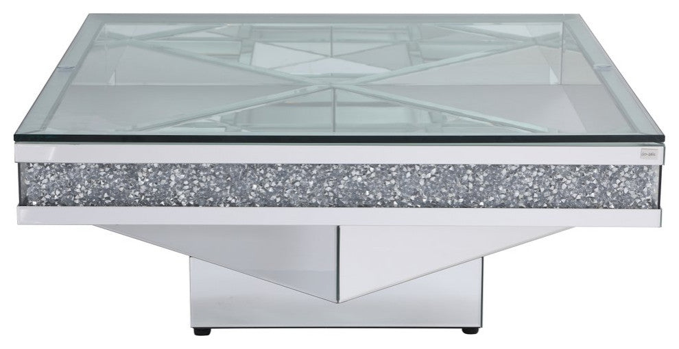 39" Crystal Mirrored Coffee Table