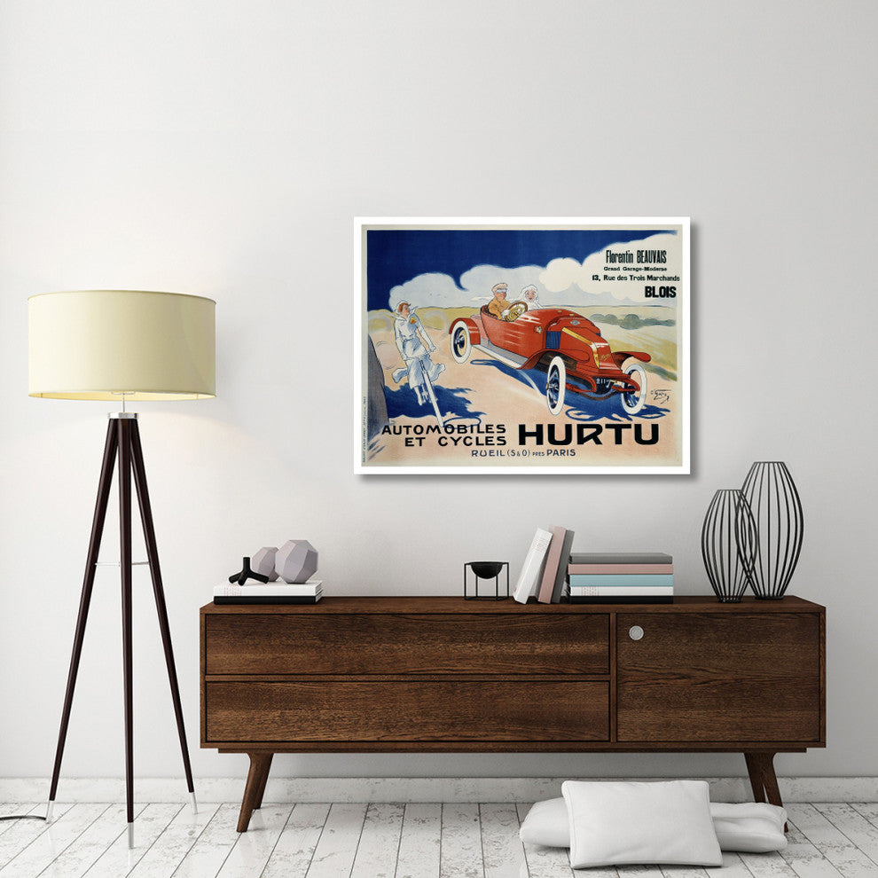 "Hurtu Automobiles et Cycles" Digital Paper Print by O'Galop, 46"x35"