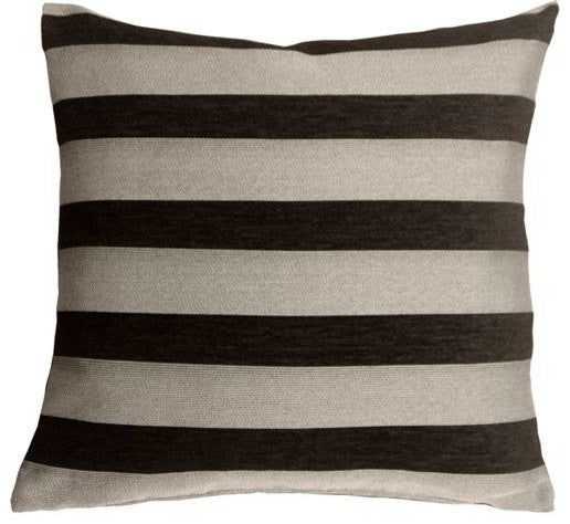 Pillow Decor - Brackendale Stripes Black Throw Pillow