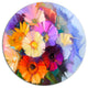 Colored Gerbera Flowers Bouquet, Floral Disc Metal Wall Art, 23"