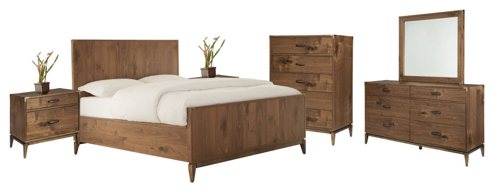 Modus Adler 6 Piece Cal King Bedroom Set With Chest, Natural Walnut