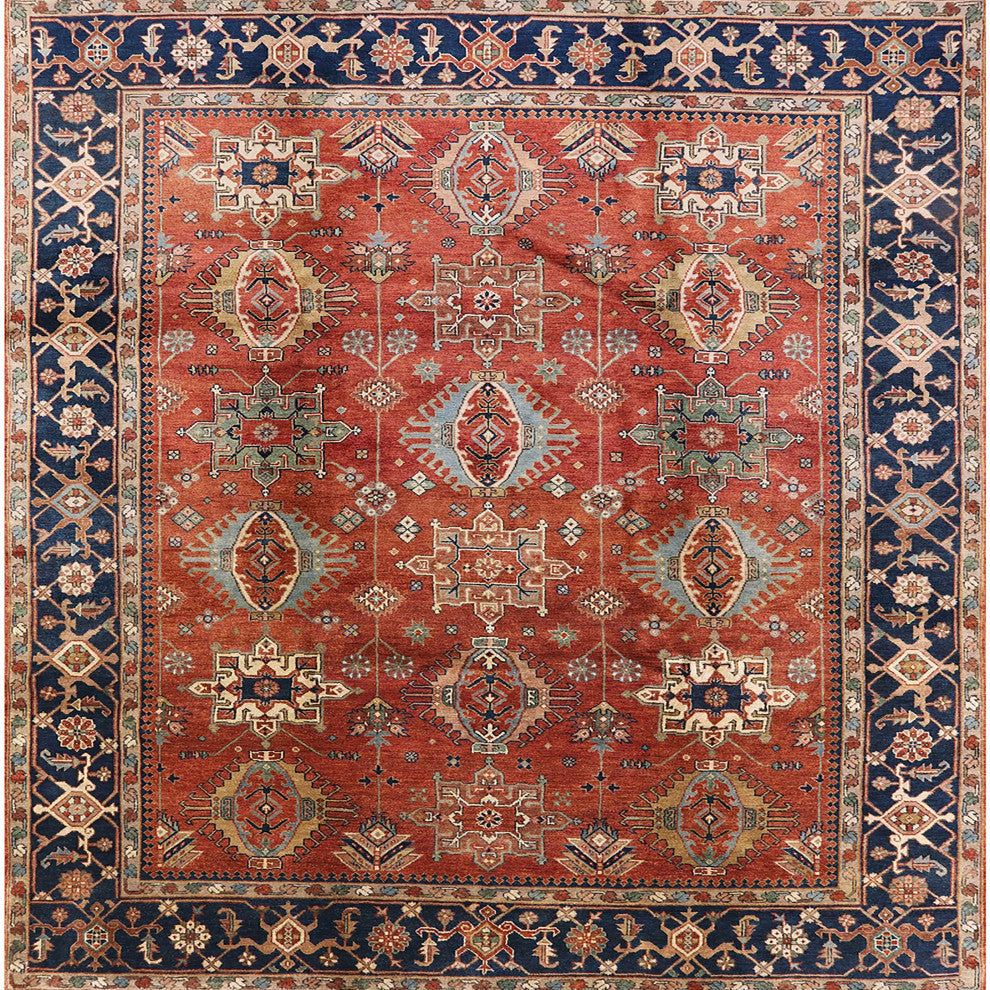 Ahgly Company Indoor Square Mid-Century Modern Area Rugs, 7' Square