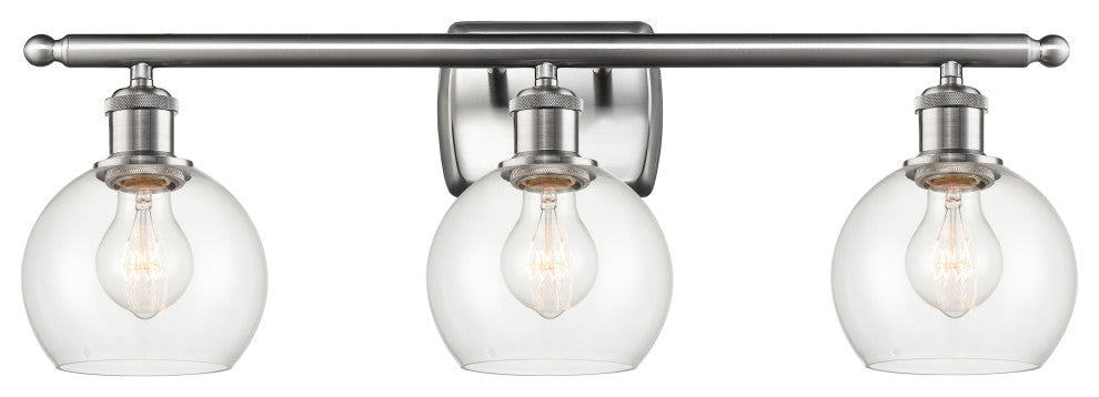 Innovations 516-3W-SN-G122-6-LED 3 Light Bath Vanity Light, Brushed Satin Nickel
