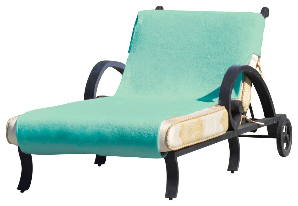 Standard Size Monogram Aqua Chaise Lounge Cover, 32"x102", A