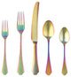 Dolce Vita Flatware Set, Pewter Rainbow, 5 Pcs.