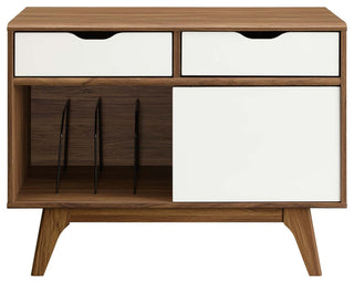 Envision Vinyl Record Display Stand Walnut White
