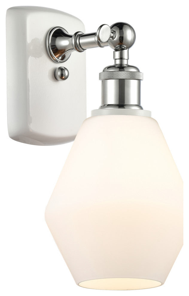 Innovations 516-1W-WPC-G651-6-LED 1-Light Sconce, White, Polished Chrome