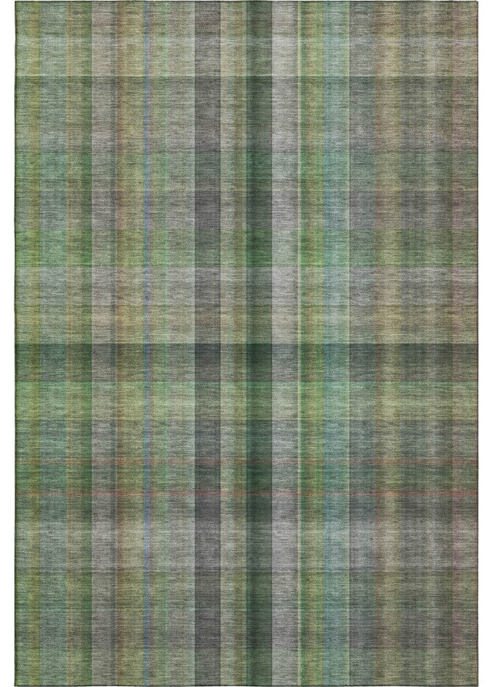 Premium Machine Washable Mayfield AMF548 Green 5' x 7'6" Rug