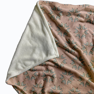 60 x 80 in Chickens-go-round Throw Blanket, Sunwashed Red