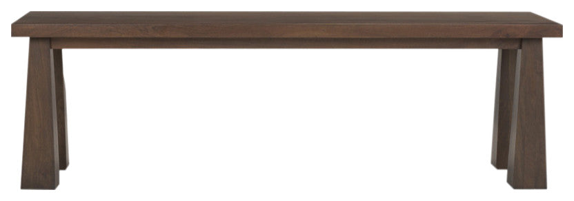 Wolcott Rectangular Dark Brown Solid Wood Bench