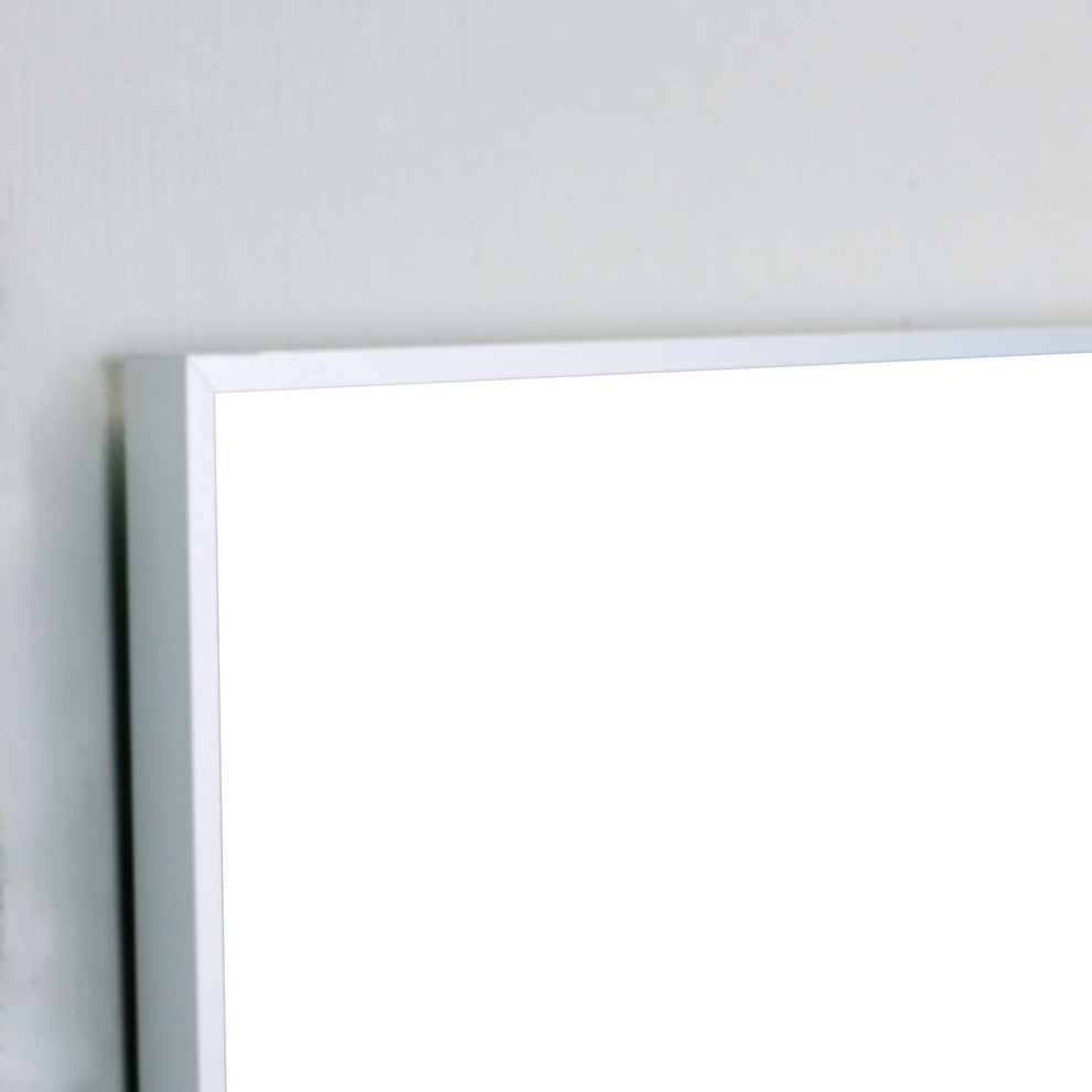 Eviva Sax 36" Brushed Metal Frame Bathroom Wall Mirror