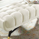 Accent Chair Bench, Velvet, Ivory White, Modern, Living Lounge Hotel Hospitality