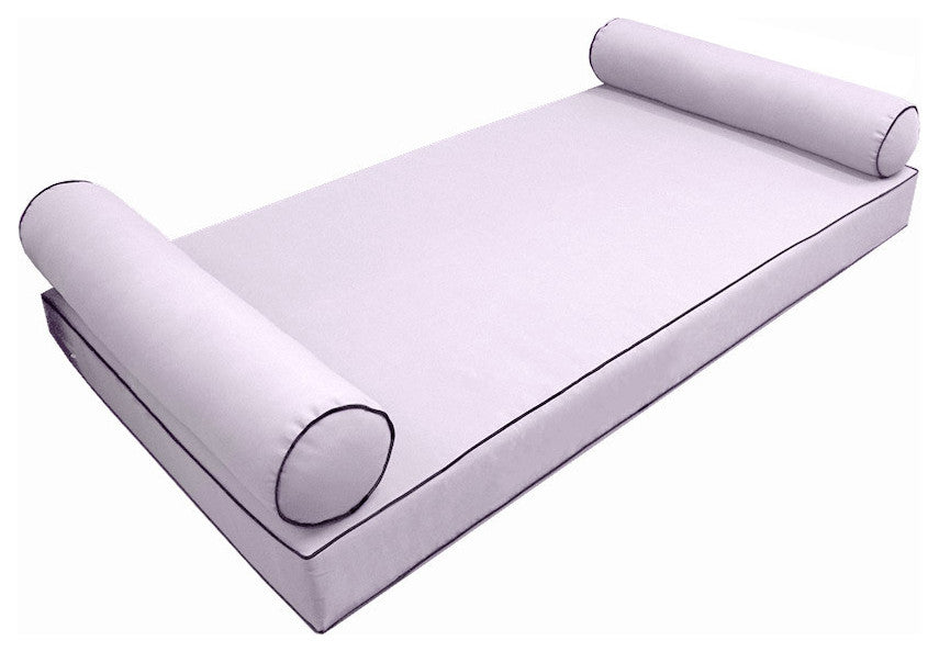 Style5 Queen Contrast Pipe Outdoor Mattress Bolster SlipCover COMPLETE SET AD107