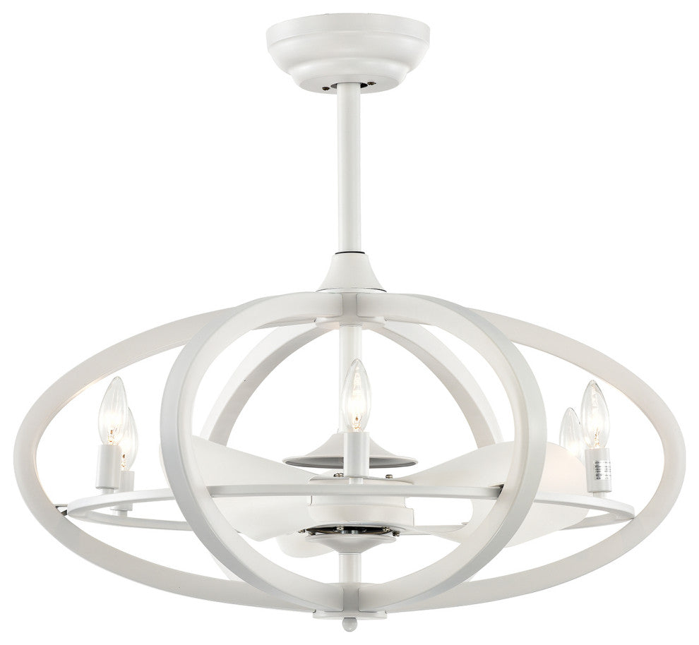 WAREHOUSE OF TIFFANY'S CFL-8464WH Torge 29 in. 6-Light Indoor White Finish