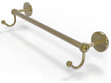 Prestige Skyline 18" Towel Bar with Integrated Hooks, Unlacquered Brass
