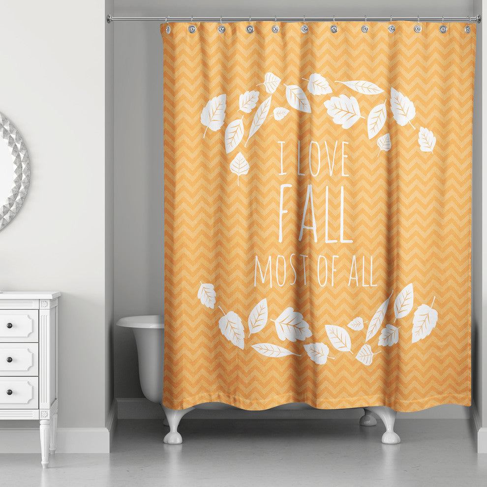 Love Fall Most of All Shower Curtain, 71"x74"