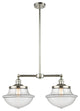 Large Oxford 2-Light Chandelier, Polished Nickel, Clear