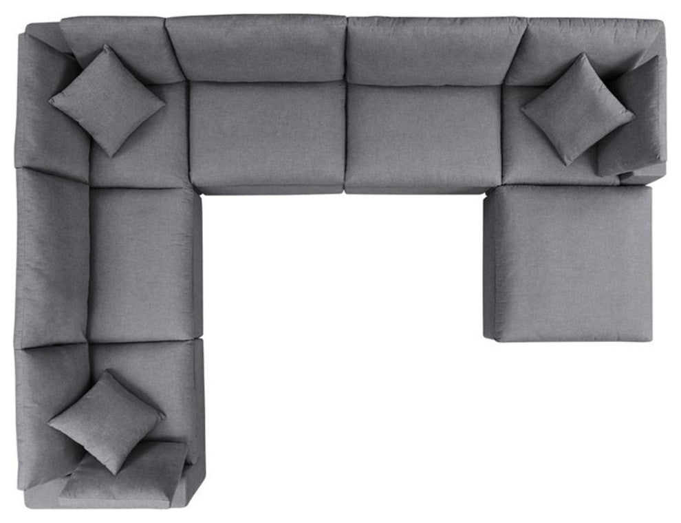 Commix 7-Piece Sunbrellaï¿½ Outdoor Patio Sectional Sofa Gray -5592