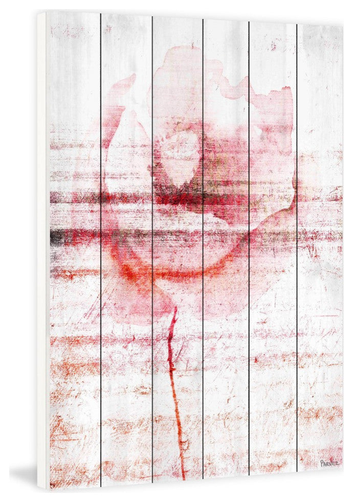 "Flower 3" Print on White Wood, 24"x36"