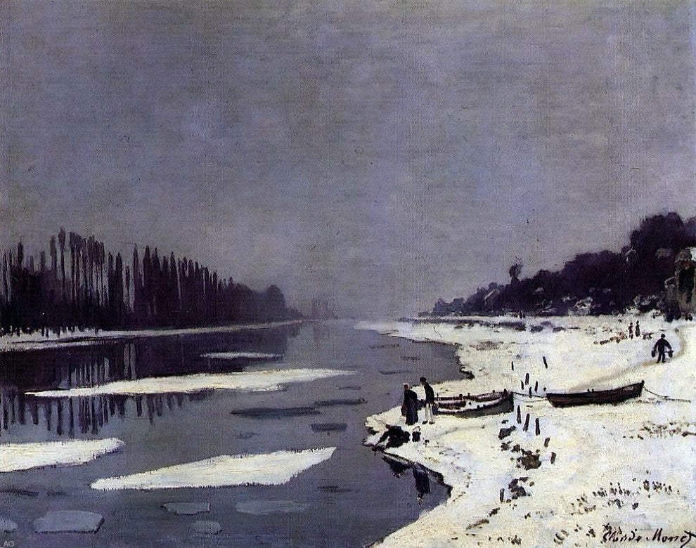 Claude Oscar Monet Ice Floes on the Seine at Bougival Wall Decal