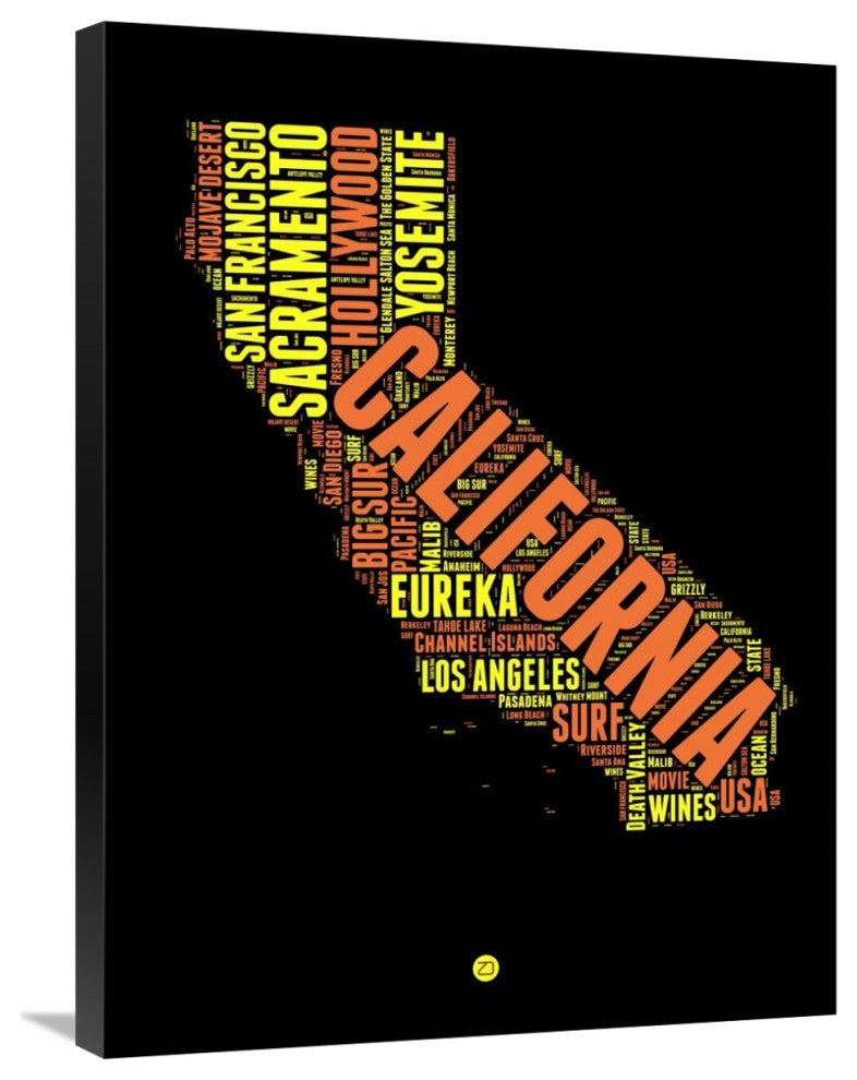 "California Word Cloud 1" Fine Art Print