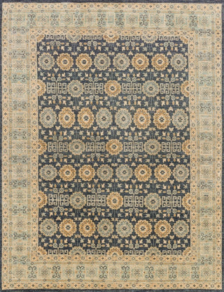 Hand Knotted Vegetable Dyed Wool Area Rug, Indigo/Lt. Blue, 2'6"x14'