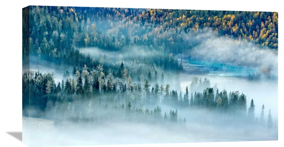 "Magic Bay" Stretched Canvas Giclee by Hua Zhu, 30x17"