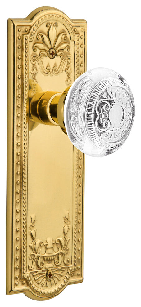 Meadows Plate Single Dummy Crystal Egg and Dart Knob, Polished Brass, MEACED