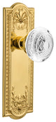 Meadows Plate Single Dummy Crystal Egg and Dart Knob, Polished Brass, MEACED