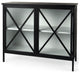 Slender Sleek Black Two Door Glass Cabinet