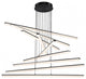 Stack 3 Light LED Linear Pendant 3000K, Brushed Aluminum, Black, 9 Lights