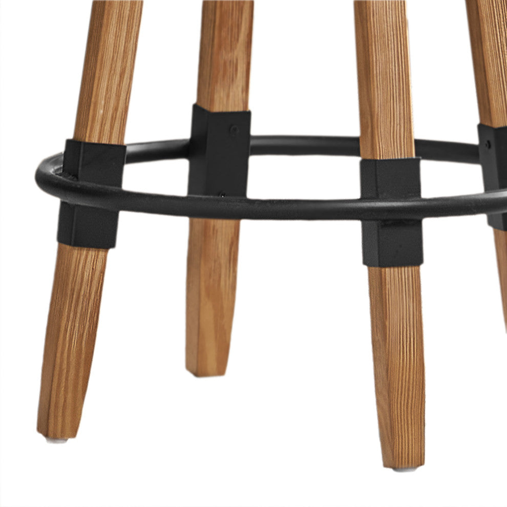 GDF Studio Javadel Modern Industrial Firwood Adjustable Swivel Barstool