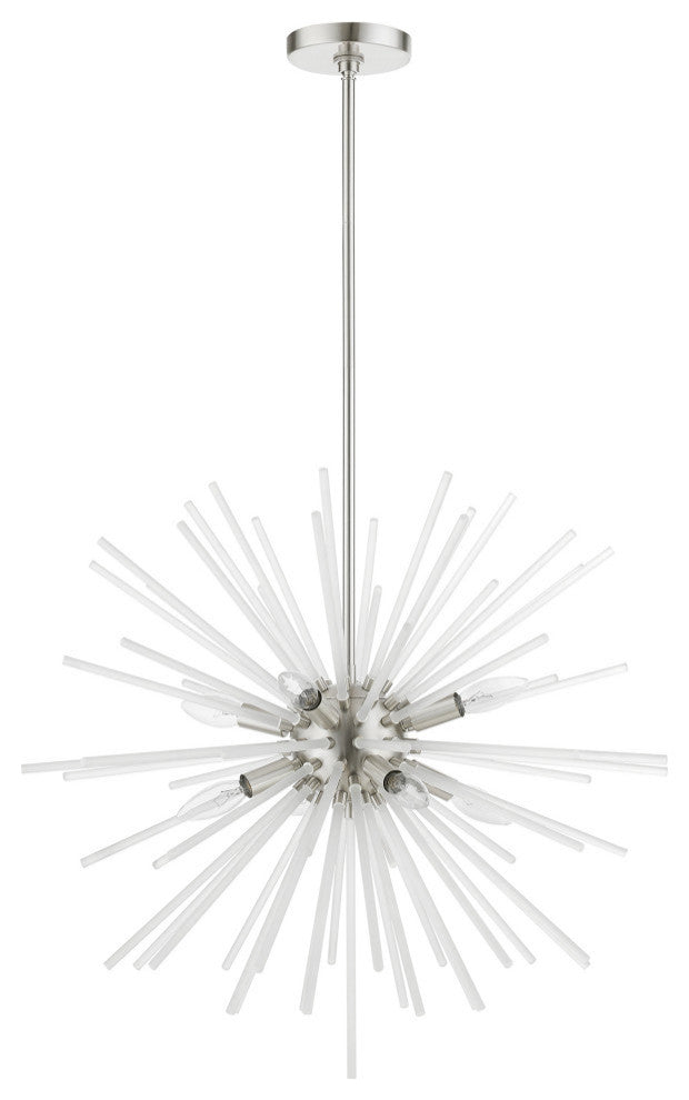 Uptown 8 Light Brushed Nickel Pendant Chandelier