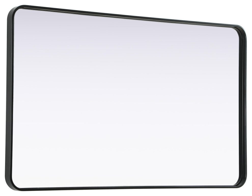 Home Living Contour Metal Rectangle Mirror 30x48, Black