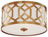 Libby Langdon for Crystorama Jennings 3 Light Aged Brass Ceiling Mount