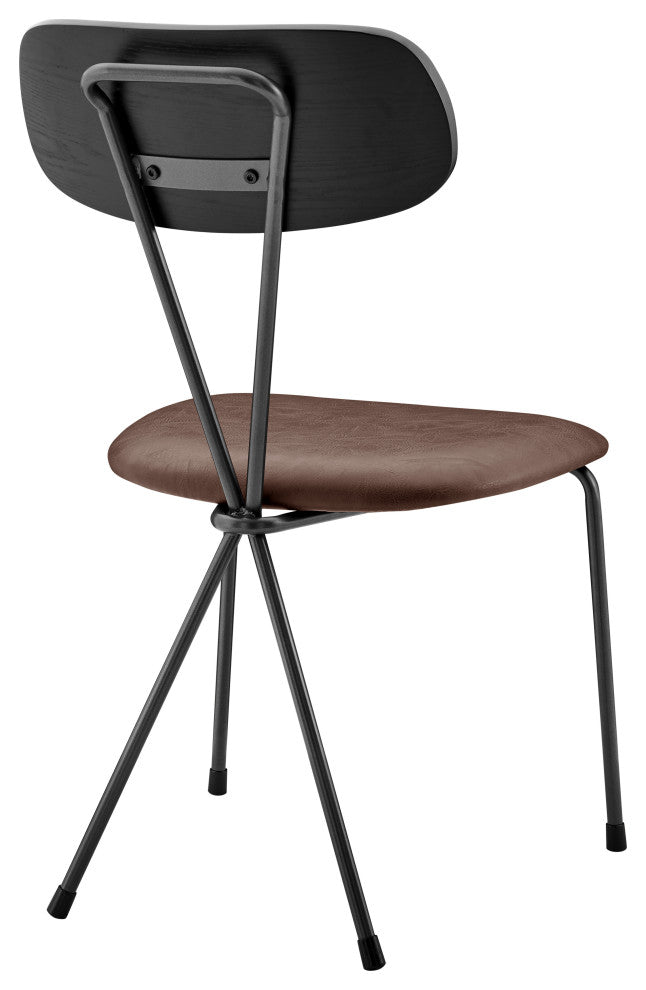 Elise Dining Side Chair, Toasted Dark Brown, Pu