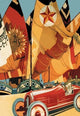 Sailboat and Automobile - Fine Art Giclee Print 24" x 36"